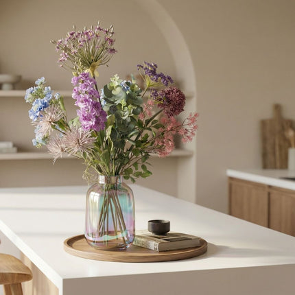 Artificial Flower Bouquet - Purple Bloom Deluxe - Real Touch - 10 Stems - ↑ 90 cm