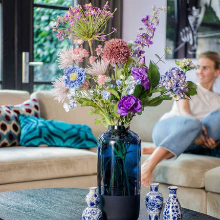 Artificial Flower Bouquet - Purple Bloom Deluxe - Real Touch - 10 Stems - ↑ 90 cm