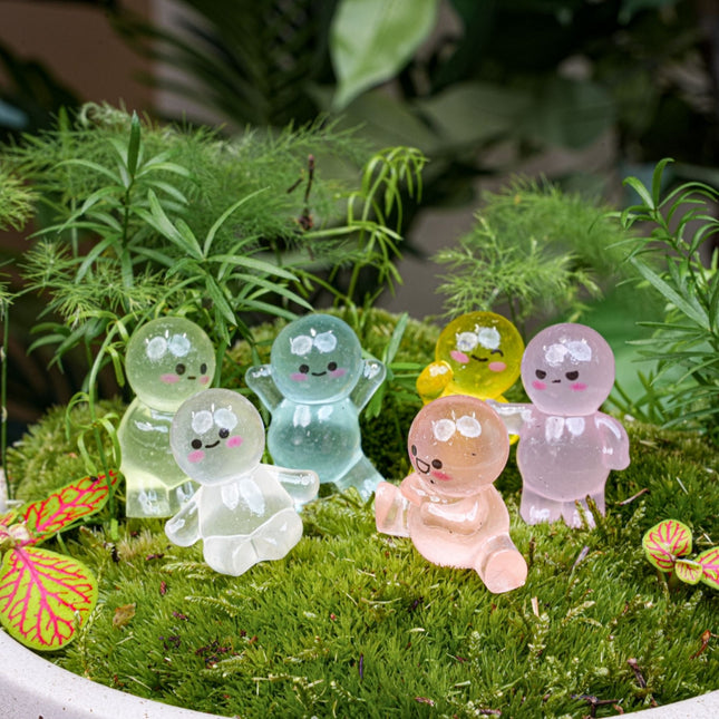Glow Buddies - Decorative Miniature Figures - Glow in the dark - 6 pcs - ↑ 3 cm