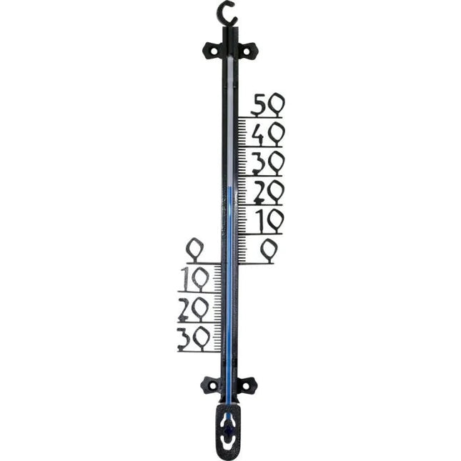 Hendrik Jan Outdoor Thermometer – Plastic, Black, 26 cm