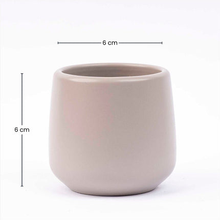 Joey - Mini Plant Pot - Grey matte - Ø 6 cm ↑ 6 cm