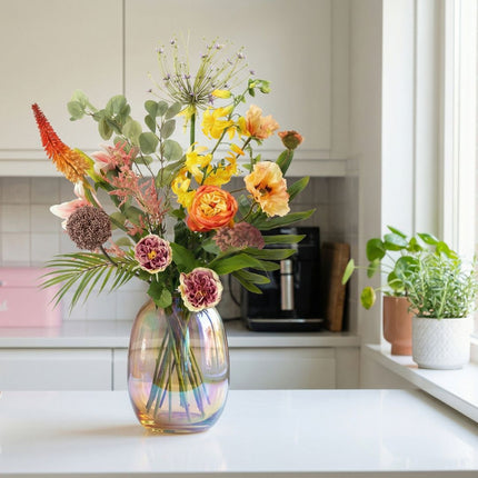 Artificial Flower Bouquet - Amber Peach Deluxe - Real Touch - 12 Stems - ↑ 105 cm