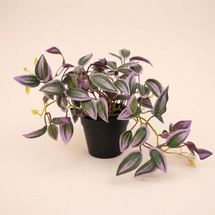 Tradescantia - Hanging plant in pot - Artificial plant - Green/purple - ↑ 19 cm