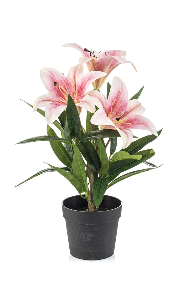 Lily in pot - Pink - Artificial plant - ↑ 33 cm