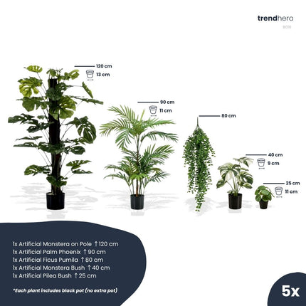 Urban jungle L - 5 pcs - Artificial Plants - Bundle set