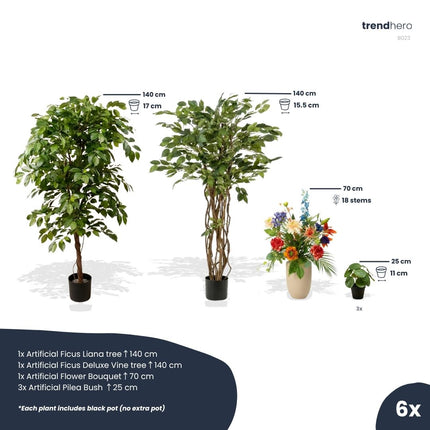 Spring deluxe set - 6 pcs - Artificial Plants - Bundle set