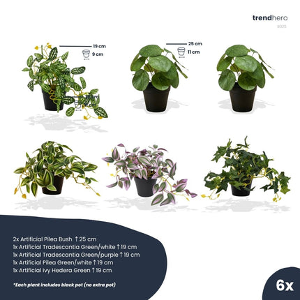 Mini plants XL - 6 pcs - Artificial Plants - Bundle set