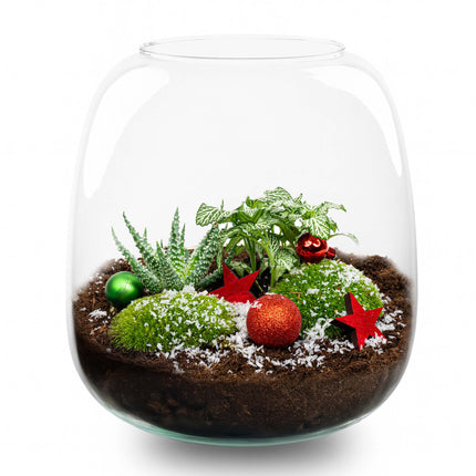 Berry Christmas terrarium - Bottle garden DIY kit - Ø 19 cm ↑ 20 cm