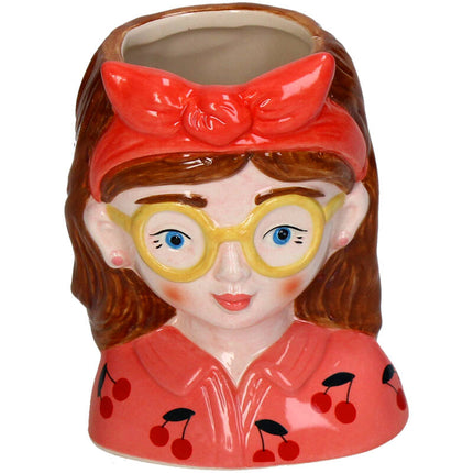 Mini Flower Pot Multi Color - Bobbi - Face Head - 10.5 cm
