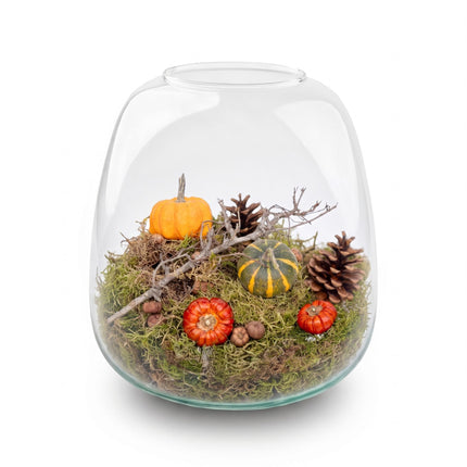 Autumn terrarium Emma Ø 23cm ↑ 25cm Medium deco 2 Pumpkins