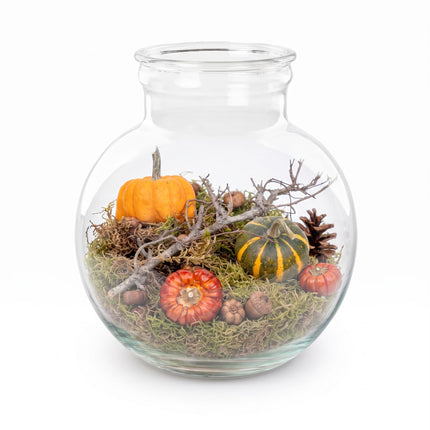 Autumn open terrarium - Teddy bottle Ø 25 cm ↑ 26,5 cm