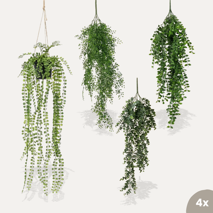 Hanging plants XL - 4 pcs - Artificial Plants - Bundle set