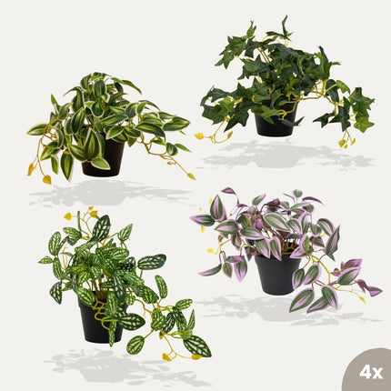Hanging plants mix - 4 pcs - Artificial Plants - Bundle set
