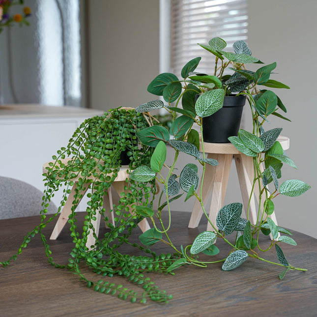 Potted hanging plants with rope - 2pcs - Artificial Plants - Bundle Set
