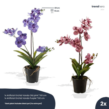 Orchid Vanda mix - 2 pcs - Artificial Plants - Bundle set