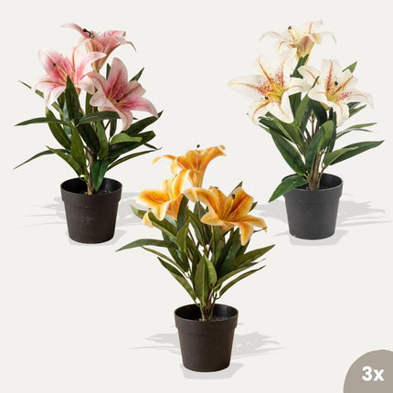 Lily mix - 3 pcs - Artificial Plants - Bundle set