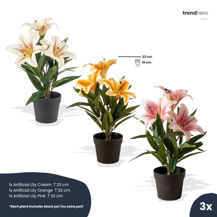 Lily mix - 3 pcs - Artificial Plants - Bundle set