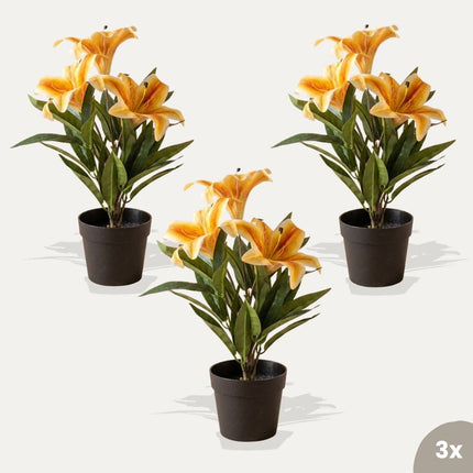 Lily yellow/orange 3 pcs - Artificial Plants - Bundle set