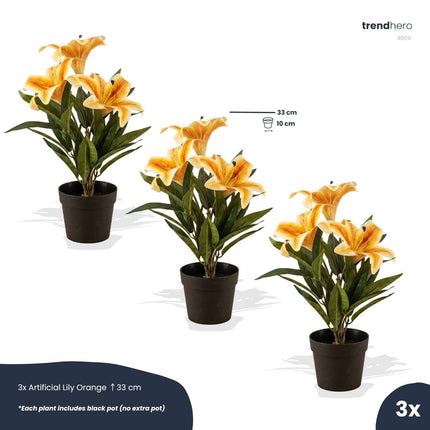 Lily yellow/orange 3 pcs - Artificial Plants - Bundle set