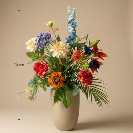 Artificial Flower Bouquet - Colorful Bloom Deluxe - Real Touch - 18 Stems - ↑ 70 cm