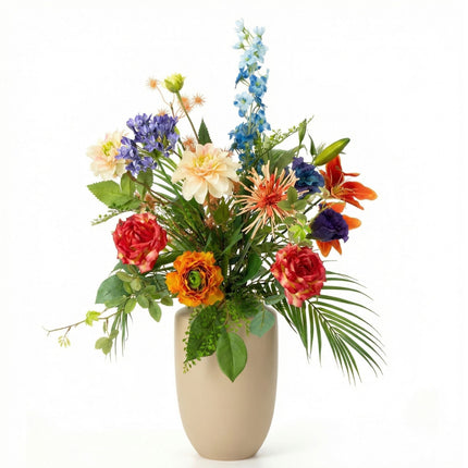 Artificial Flower Bouquet - Colorful Bloom Deluxe - Real Touch - 18 Stems - ↑ 70 cm