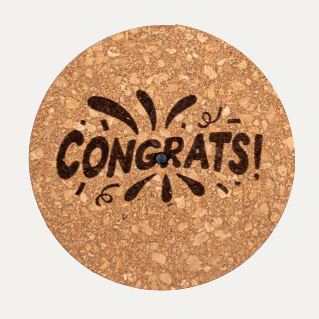 Engraved LED cork lid - 'CONGRATS' - Custom text - Available in 3 sizes