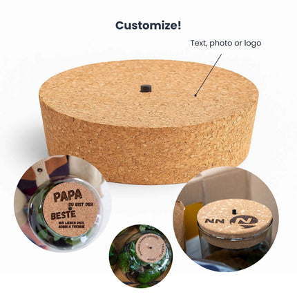 Custom text engraving on cork