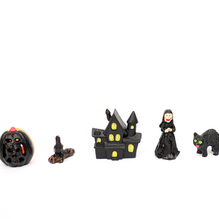 Trick or Treat Village - 5 pcs - Halloween Miniatures ↑ 2-4 cm