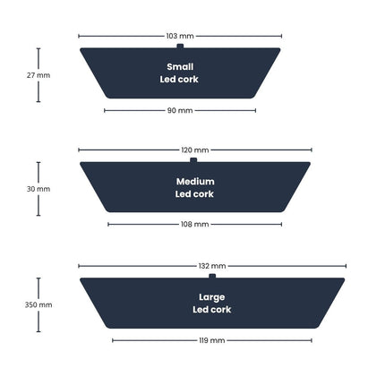 Cork with led - Terrarium cork with light -  3 sizes available