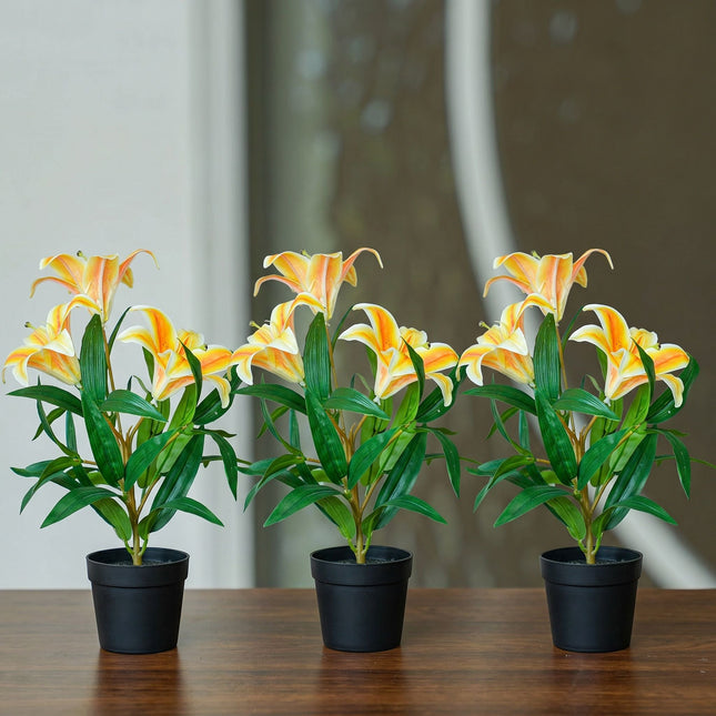 Lily yellow/orange 3 pcs - Artificial Plants - Bundle set