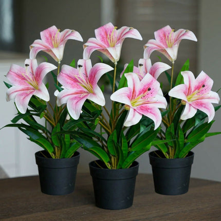 Lily pink -3 pcs- Artificial Plants - Bundle set