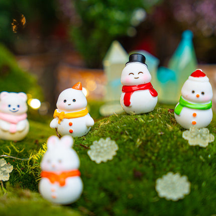 Frosty Friends - Decorative miniature figures - Christmas snowman - 10pcs- ↑ 1-3 cm