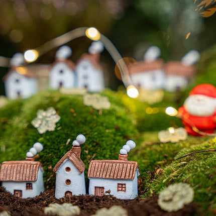 Winterville - Decorative miniature village - 8pcs - ↑ 1-3 cm