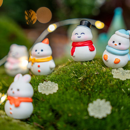Frosty Friends - Decorative miniature figures - Christmas snowman - 10pcs- ↑ 1-3 cm