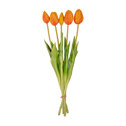 Tulip Bouquet – 5 Pieces – Various Colours – ‘Real Touch’ Artificial Tulips – 42 cm