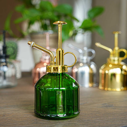 Plant mister - Waterer - Glass Gardening Sprinkler - Green Glass - ↑ 16 cm