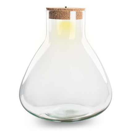 Terrarium bottle 'Sam XL' - Incl. LED cork - Closed terrarium Ø 30 cm ↑ 32 cm