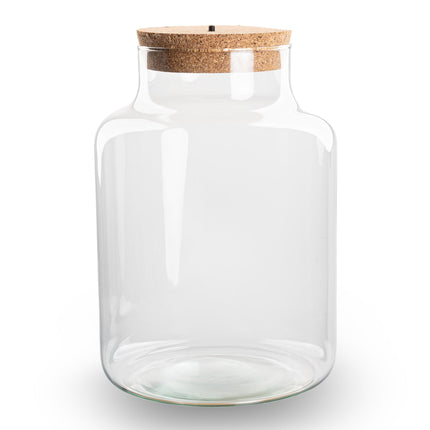Terrarium bottle 'Little Milky' - Incl. LED cork - Closed terrarium Ø 17 cm ↑ 25 cm
