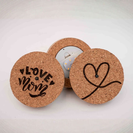 Engraved LED cork lid - 'LOVE MOM'