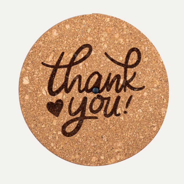 Engraved LED cork lid - 'THANK YOU' - Custom text - Available in 3 sizes